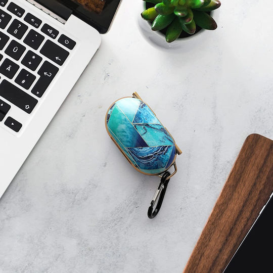 KWmobile Electroplated Калъф с кука Marble / Gold за Samsung Galaxy Buds / Buds+