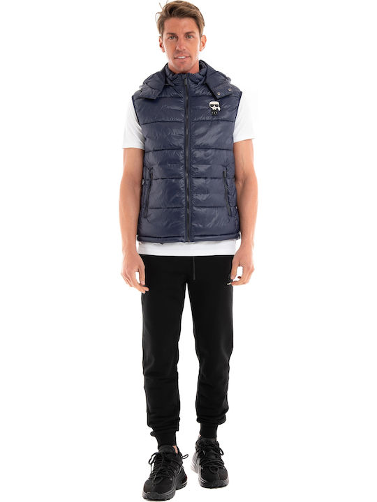 Ärmellos Jacke Puffer Marineblau