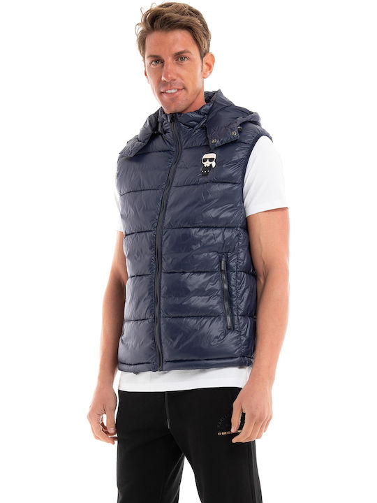 Ärmellos Jacke Puffer Marineblau