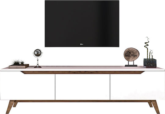 Шкаф за телевизор Дървен Kasandra Бяло / орех Д180xШ35xВ48.5см