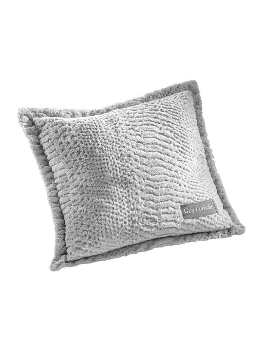 Guy Laroche Crusty Four-Seater Sofa Fur Throw 170x350cm Silver With Pillowcase