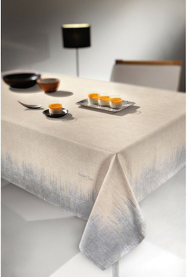 Saint Clair 1021 Stain Resistant Beige Silver 145x145cm