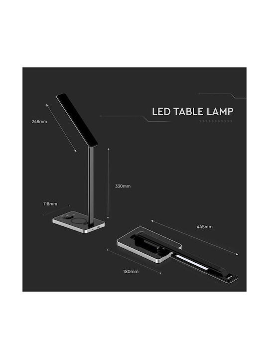 V-TAC LED Φωτιστικό Γραφείου Αναδιπλούμενο σε Μαύρο Χρώμα