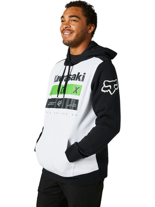 Fox Kawi Men's Sweatshirt with Hood and Pockets White