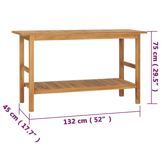 vidaXL Blat fără Lavoar L132xW45xH75cm Tecă