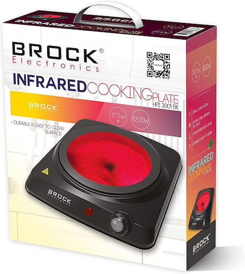 Brock HPI 3001 BK Επιτραπέζια Εστία Κεραμική Μονή Μαύρη