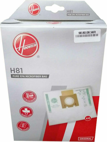 Telios Extra h81 tx 60 Pet 011 tx 52 Alg tx 50 Pet tx 60 Animal Silence Vacuum Cleaner Bags 4pcs Compatible With Hoover Vacuum Cleaner