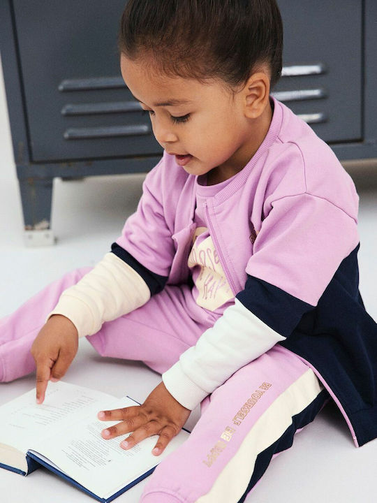 Kids Sweatshirt Cardigan with Hood Purple