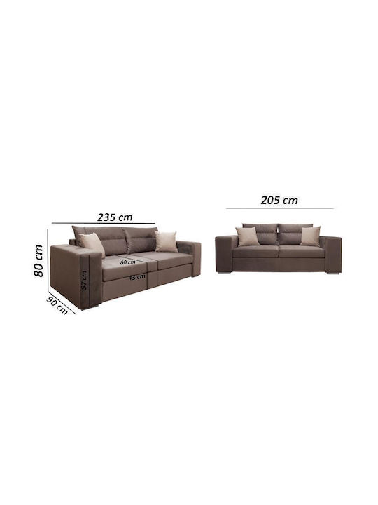 Σετ Спалня Le Mans 3-Seater & 2-Seater Brown / Beige
