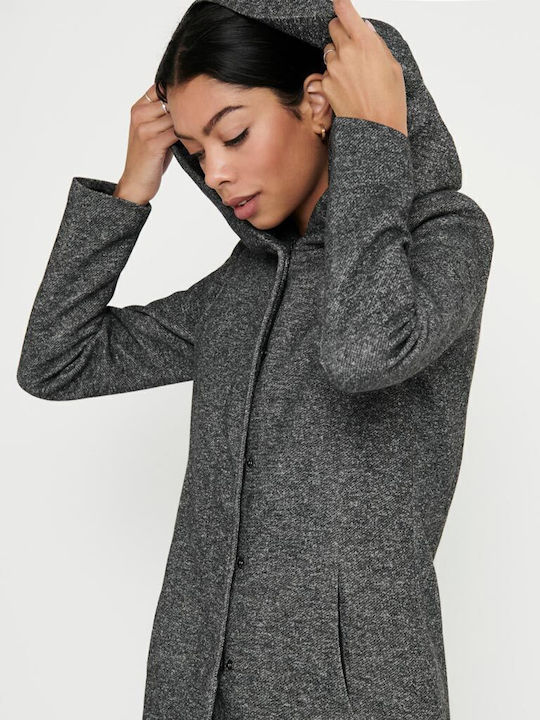 Sedona Women's Dark Grey Peacoat with Hood
