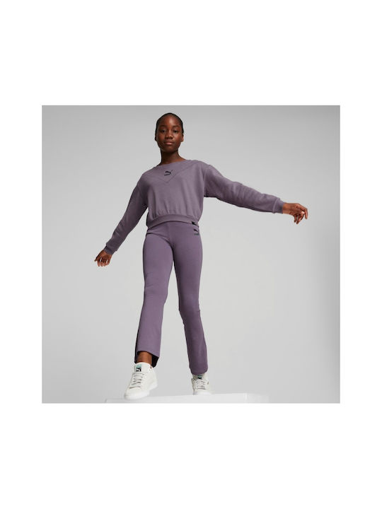 Kids Sweatshirt Cropped with Hood Purple Classics