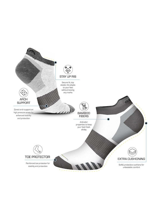 GSA Performance 8119113-WHITE-GRAY-BLAC Athletic Socks Multicolour 6 Pairs