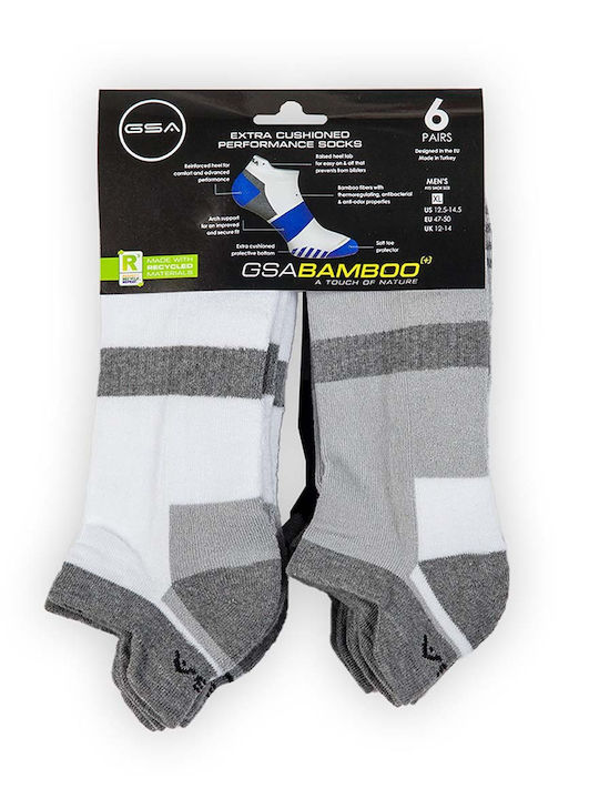 GSA Performance 8119113-WHITE-GRAY-BLAC Athletic Socks Multicolour 6 Pairs