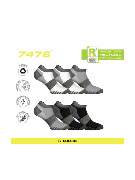 GSA Performance 8119113-WHITE-GRAY-BLAC Athletic Socks Multicolour 6 Pairs