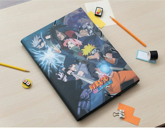 Grupo Erik Folder with Rubber Band and Ears for Paper A4 Multicolour Naruto