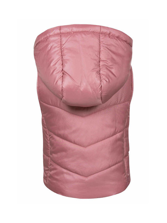 Losan Kids Casual Jacket Sleeveless Short with Hood Pink