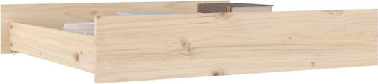 vidaXL Bed Drawer made of Wood with Wheels in Beige Color 90x78x18cm 2pcs