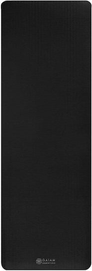Gaiam Fitness Στρώμα Γυμναστικής Yoga Μαύρο με Ιμάντα Μεταφοράς (172x61x1cm)