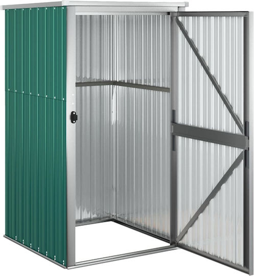 Metallic Garden Shed Galvanized Green M0.88xW0.89xH1.61m