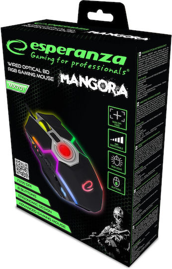 Esperanza EGM701 Gaming Ποντίκι 7200 DPI Μαύρο
