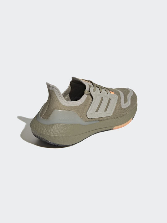Adidas Ultraboost 22 Ανδρικά Αθλητικά Παπούτσια Running Orbit Green / Metal Grey / Beam Orange
