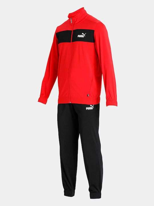 Poly Tracksuit Glossy with Elastic Red / Black