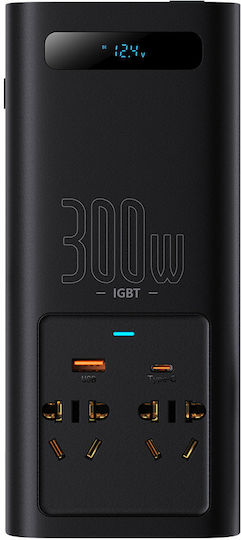 Baseus Invertor Auto 300W pentru Convertirea 12V DC în 220V AC cu 2xUSB
