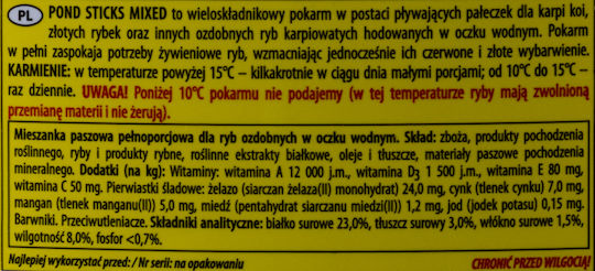 Tropical Pond Sticks Mixed Τροφή για Τροπικά Ψάρια σε Στικς 430γρ.
