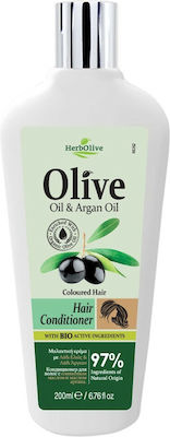 Madis Herbolive Olive Oil & Argan Oil Balsam de păr pentru menținerea culorii 200ml