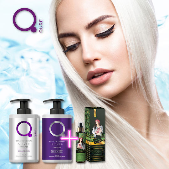 Qure Keratin Therapy Hair Treatment Set with Keratin for Coloured Hair with Shampoo & Mask 2 Pieces