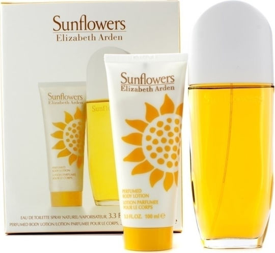 Elizabeth Arden Sunflowers Eau De Toilette 100ml & Body Lotion 100 Women's Fragrance Set With Body Lotion 2 Pieces