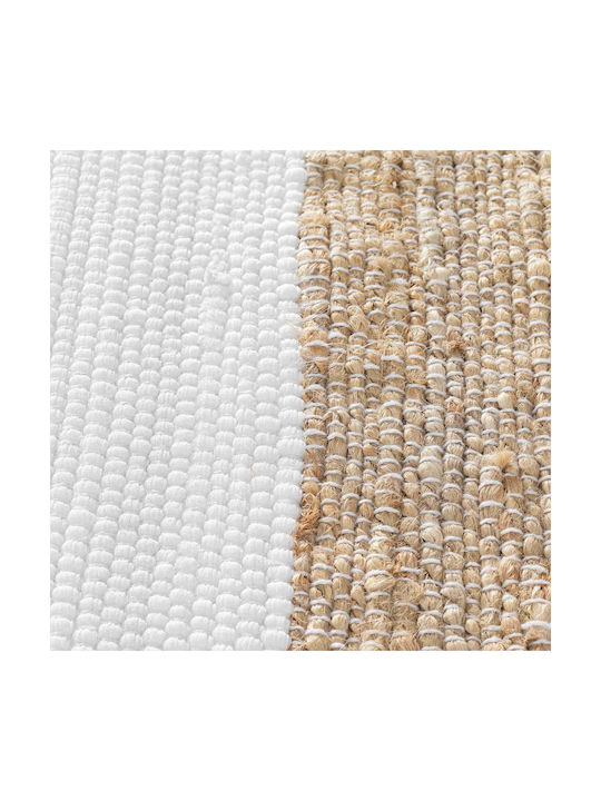 Douceur d'Intérieur Sagane Teppich Rechteckig Synthetisch,Polyester/Cotton/Leather mit Fransen Beige