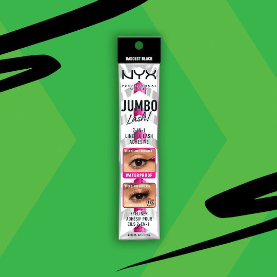 NYX Professional Makeup Stilou Eyeliner Rezistent La Apă Cu Adeziv Pentru Gene 1ml