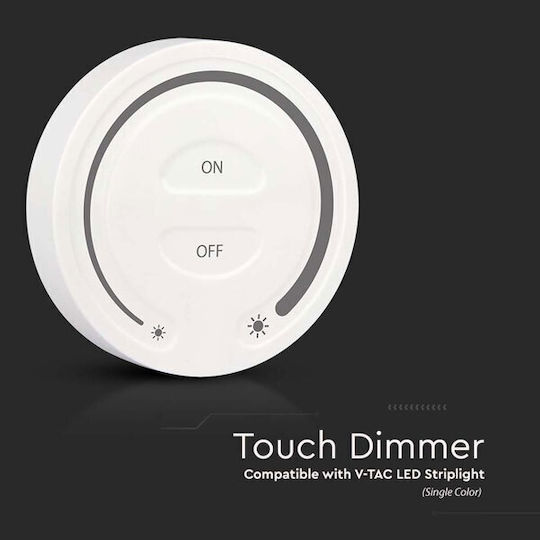 V-TAC Wall Mounted Dimmer Switch with Frame LED Strip Touch in White Color