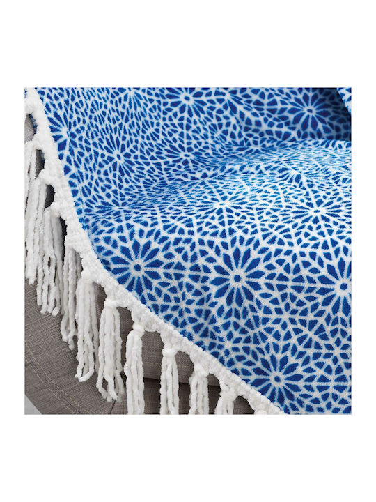 Douceur d'Intérieur Tunis Ριχτάρι Πολυθρόνας 125x150εκ. Μπλε