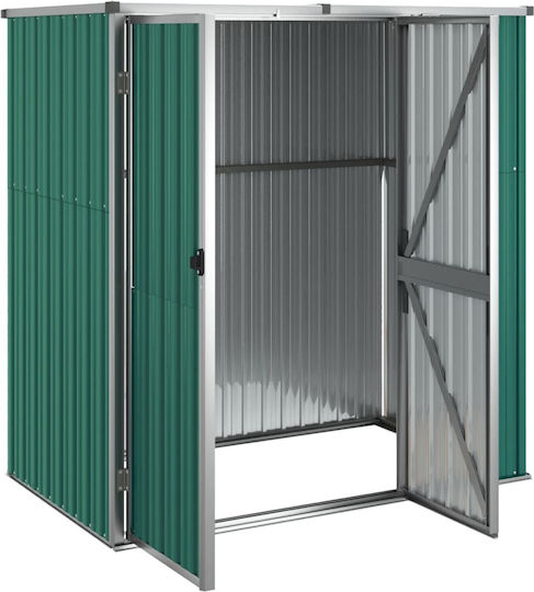 Metallic Garden Shed Galvanized Green M1.61xW0.89xH1.61m