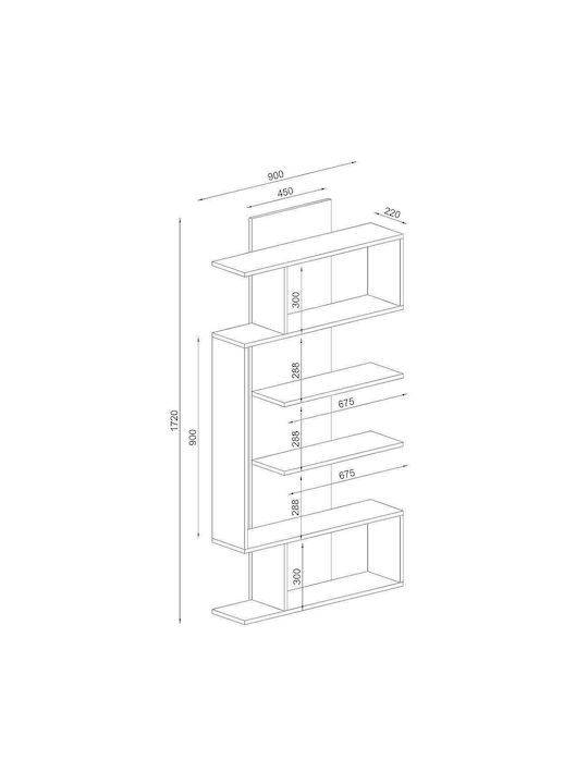 Jade Beige Bookcase 90x22x172cm