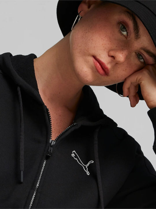 Women's Sweatshirt Jacket Hooded Black