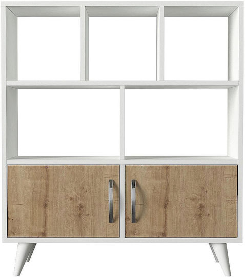 Bücherregal Donati Weiß / Saphir Eiche 90x22x105cm