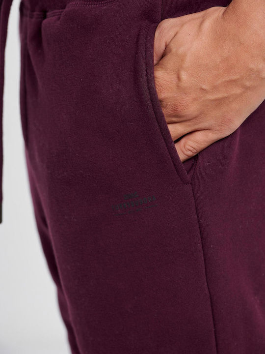 Men's Sweatpants with Rubber Burgundy