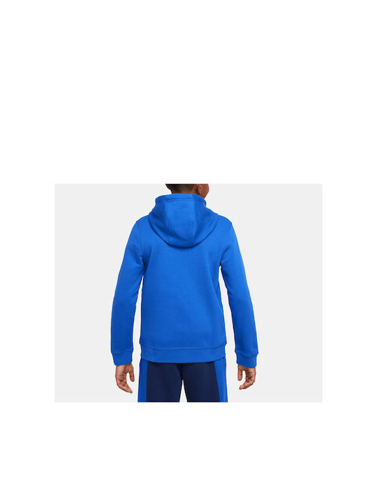 Nike Αθλητική Παιδική Ζακέτα Φούτερ Βαμβακερή με Κουκούλα Μπλε