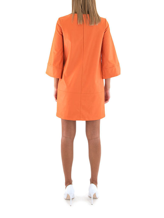 Moutaki Mini All Day Φόρεμα Δερμάτινο Πορτοκαλί