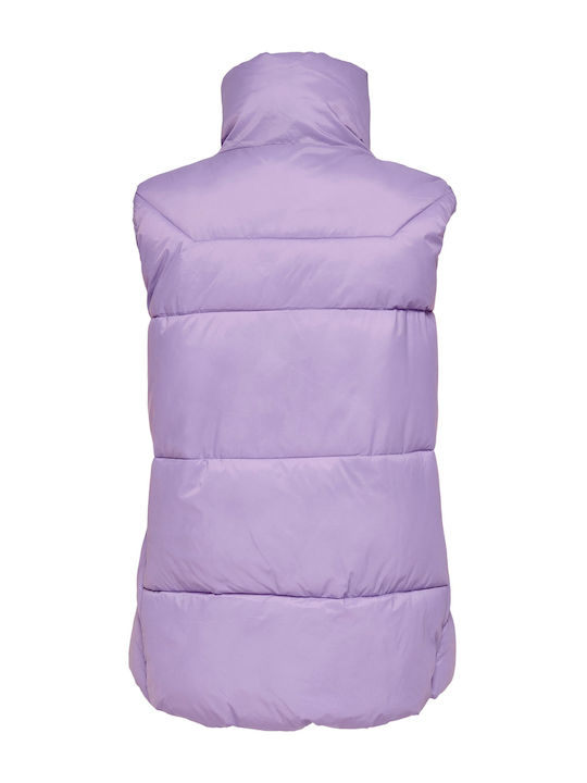 Women's Short Puffer Jacket for Winter Violet