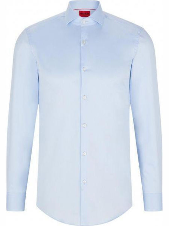 Kason Long Sleeve Cotton Shirt In Narrow Fit Light Blue