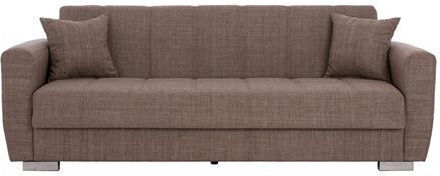 Polya Three-Seater Couch Bed with Storage Space Brown 215x80x77 cm
