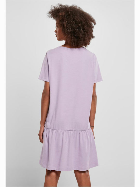 Urban Classics Sommer Mini T-Shirt Kleid Lilac