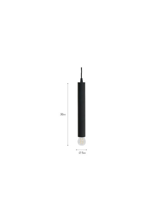 Click Pendant Light Black with Socket E27 5x5x30cm