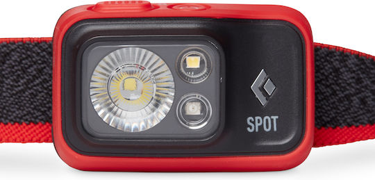 Black Diamond Headlamp LED Waterproof IPX8 with Maximum Brightness 400lm Spot Headlamp Octane Red