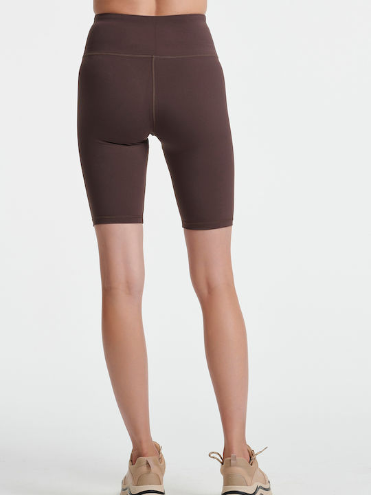 SugarFree Frauen Fahrrad Leggings Hochgeschnitten Braun