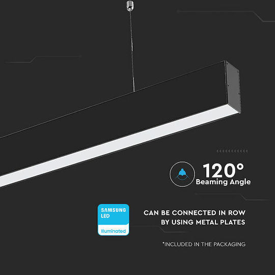 V-TAC LED Lumina liniară Lumină Plafon 40W Alb rece IP20 cu Intensitate Reglabilă L120xL3.5xÎ6.7cm